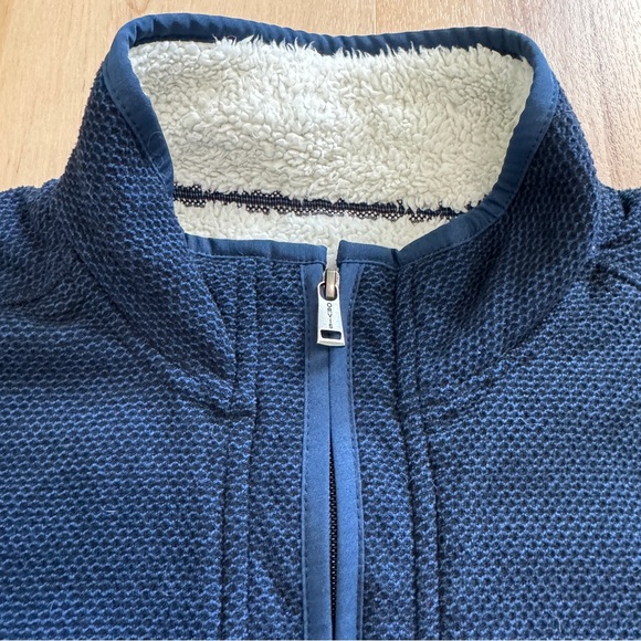 Orvis Lined Quarter Zip Pull Over Blue / Navy Knit XL - Picture 6 of 13